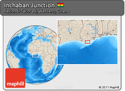 Shaded Relief Location Map of Inchaban Junction