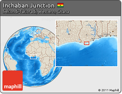 Shaded Relief Location Map of Inchaban Junction