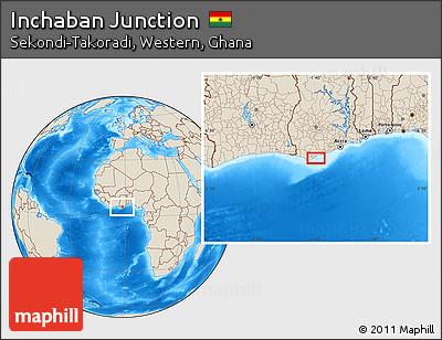 Shaded Relief Location Map of Inchaban Junction