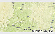 Physical 3D Map of the area around 4° 53' 57" N, 21° 19' 30" E