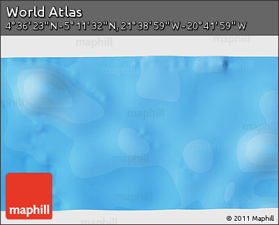 Political 3D Map of the Area around 4° 53' 57" N, 21° 10' 29" W