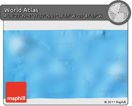 Shaded Relief 3D Map of the Area around 4° 53' 57" N, 21° 10' 29" W