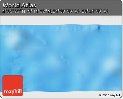Shaded Relief 3D Map of the Area around 4° 53' 57" N, 21° 10' 29" W