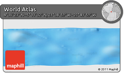 Physical Panoramic Map of the Area around 4° 53' 57" N, 21° 10' 29" W