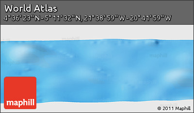 Physical Panoramic Map of the Area around 4° 53' 57" N, 21° 10' 29" W