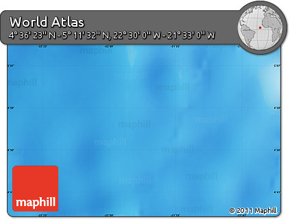 Physical Map of the Area around 4° 53' 57" N, 22° 1' 29" W