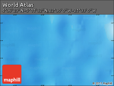 Physical Map of the Area around 4° 53' 57" N, 22° 1' 29" W