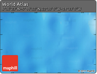 Physical Map of the Area around 4° 53' 57" N, 22° 1' 29" W