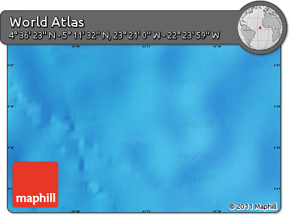 Shaded Relief Map of the Area around 4° 53' 57" N, 22° 52' 30" W