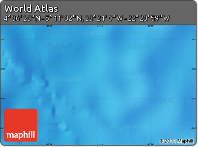 Shaded Relief Map of the Area around 4° 53' 57" N, 22° 52' 30" W