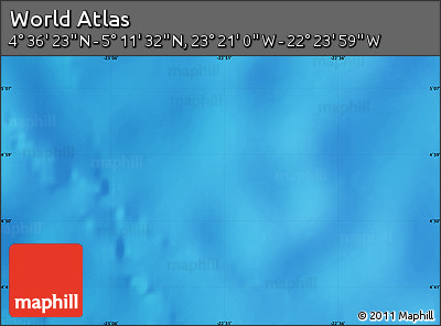 Shaded Relief Map of the Area around 4° 53' 57" N, 22° 52' 30" W