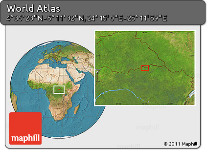 Satellite Location Map of the Area around 4° 53' 57" N, 24° 43' 30" E