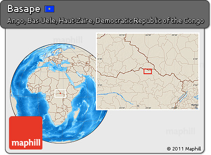 Shaded Relief Location Map of Basape