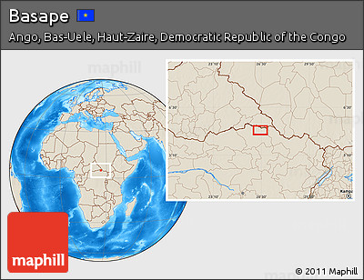 Shaded Relief Location Map of Basape
