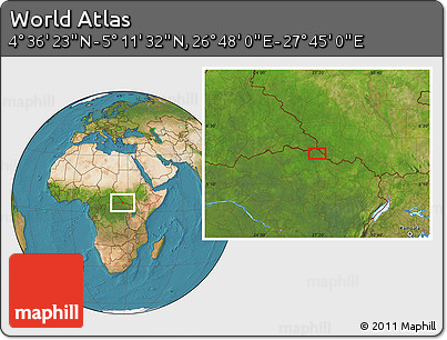 Satellite Location Map of the Area around 4° 53' 57" N, 27° 16' 29" E