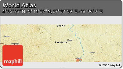 Physical Panoramic Map of the Area around 4° 53' 57" N, 28° 7' 30" E