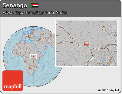 Gray Location Map of Senango, hill shading