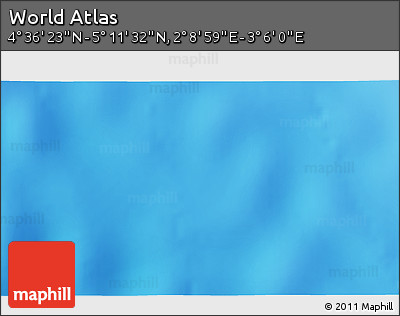 Physical 3D Map of the Area around 4° 53' 57" N, 2° 37' 30" E