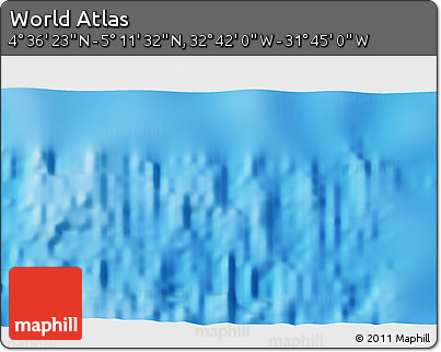 Physical 3D Map of the Area around 4° 53' 57" N, 32° 13' 30" W