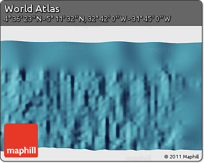 Satellite 3D Map of the Area around 4° 53' 57" N, 32° 13' 30" W