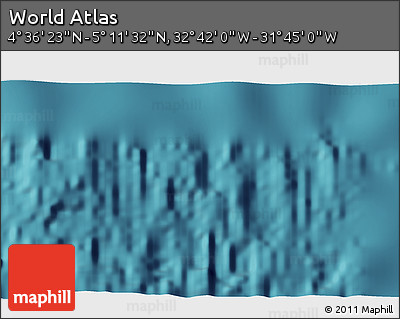 Satellite 3D Map of the Area around 4° 53' 57" N, 32° 13' 30" W