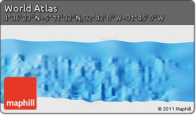 Physical Panoramic Map of the Area around 4° 53' 57" N, 32° 13' 30" W