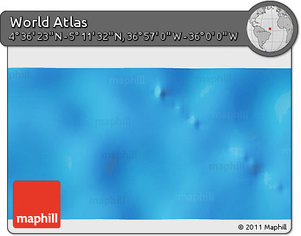 Physical 3D Map of the Area around 4° 53' 57" N, 36° 28' 30" W