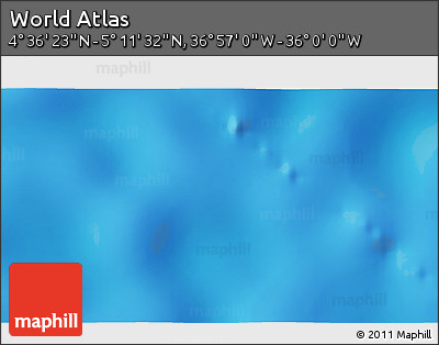 Physical 3D Map of the Area around 4° 53' 57" N, 36° 28' 30" W