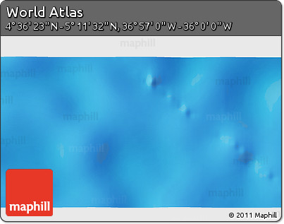 Physical 3D Map of the Area around 4° 53' 57" N, 36° 28' 30" W