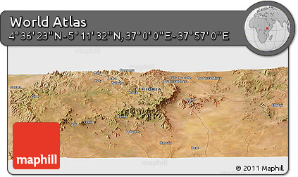 Satellite Panoramic Map of the Area around 4° 53' 57" N, 37° 28' 30" E