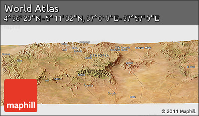 Satellite Panoramic Map of the Area around 4° 53' 57" N, 37° 28' 30" E