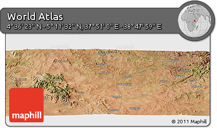 Satellite Panoramic Map of the Area around 4° 53' 57" N, 38° 19' 30" E