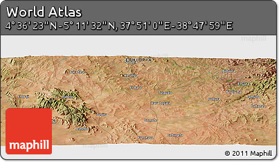 Satellite Panoramic Map of the Area around 4° 53' 57" N, 38° 19' 30" E