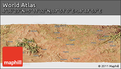 Satellite Panoramic Map of the Area around 4° 53' 57" N, 38° 19' 30" E