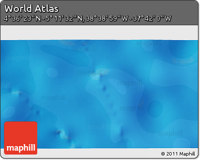 Political 3D Map of the Area around 4° 53' 57" N, 38° 10' 29" W