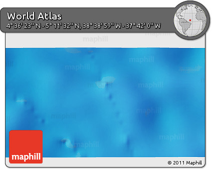 Shaded Relief 3D Map of the Area around 4° 53' 57" N, 38° 10' 29" W