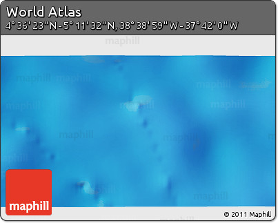 Shaded Relief 3D Map of the Area around 4° 53' 57" N, 38° 10' 29" W