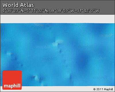 Shaded Relief 3D Map of the Area around 4° 53' 57" N, 38° 10' 29" W