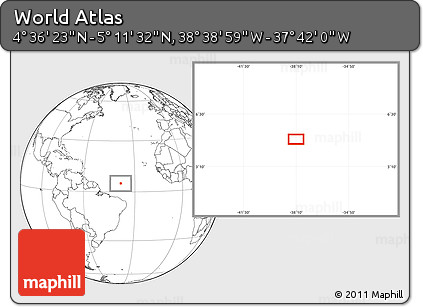 Blank Location Map of the Area around 4° 53' 57" N, 38° 10' 29" W