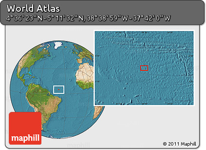 Satellite Location Map of the Area around 4° 53' 57" N, 38° 10' 29" W