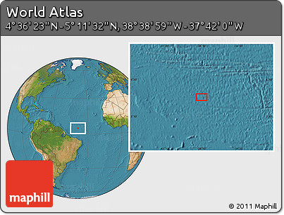 Satellite Location Map of the Area around 4° 53' 57" N, 38° 10' 29" W
