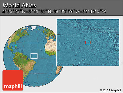 Satellite Location Map of the Area around 4° 53' 57" N, 38° 10' 29" W