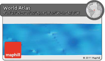 Shaded Relief Panoramic Map of the Area around 4° 53' 57" N, 38° 10' 29" W