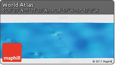 Shaded Relief Panoramic Map of the Area around 4° 53' 57" N, 38° 10' 29" W
