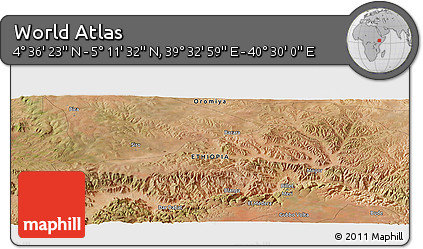 Satellite Panoramic Map of the Area around 4° 53' 57" N, 40° 1' 29" E