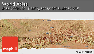 Satellite Panoramic Map of the Area around 4° 53' 57" N, 40° 1' 29" E