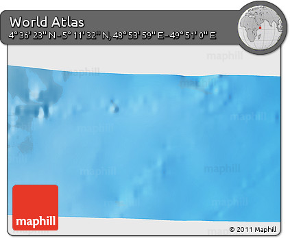 Physical 3D Map of the Area around 4° 53' 57" N, 49° 22' 30" E