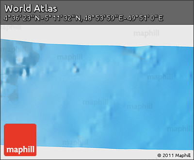 Physical 3D Map of the Area around 4° 53' 57" N, 49° 22' 30" E