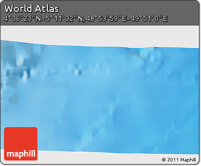 Physical 3D Map of the Area around 4° 53' 57" N, 49° 22' 30" E