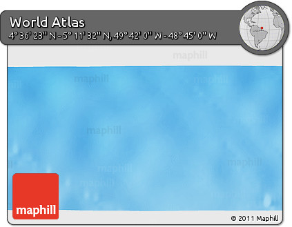 Shaded Relief 3D Map of the Area around 4° 53' 57" N, 49° 13' 30" W